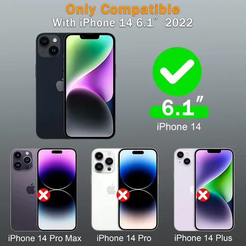 Miniatura 3 de Funda resistente para Apple iPhone 14, con clip para cinturón y soporte, resistente a prueba de golpes, funda protectora de cuerpo completo