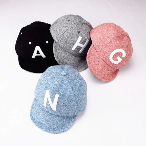 Miniatura 4 de Gorra de béisbol para bebé, sombrero de sol a rayas, sombrero de protección solar con letra, sombrero de protección solar para niños pequeños