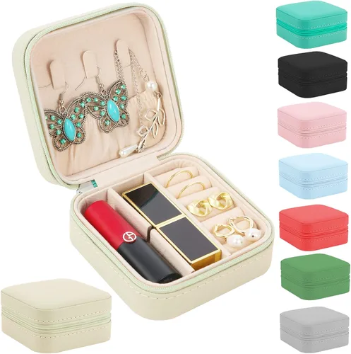 Joyero pequeño, organizador de joyas de viaje, caja de joyería portátil de viaje, mini almacenamiento portátil, caja de almacenamiento para anillos,