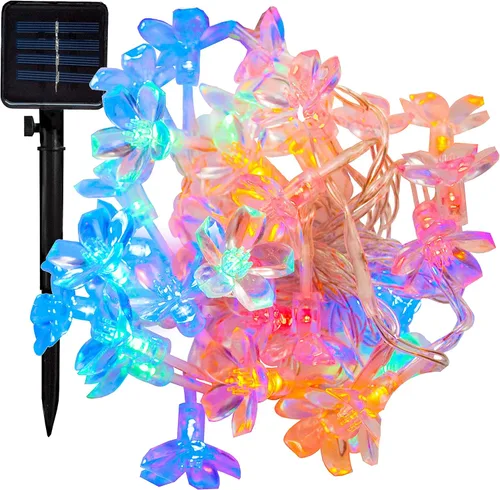 Miniatura 12 de Hometown Evolution, Inc. Tira de luces de burbujas de aire alimentadas por energía solar, 30 LED blanco cálido, 8 modos, impermeable al aire libre