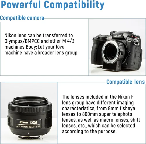 Miniatura 3 de VILTROX Adaptador de lente NF-M1, convertidor de lente de enfoque automático, adaptador de montaje de lente de cámara compatible con Nikon F-Mount
