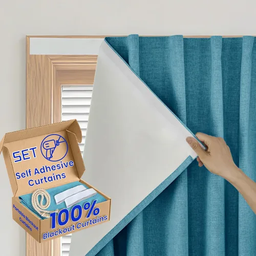 Miniatura 11 de Cortina opaca adhesiva, tratamiento completo de ventana de oscuridad para oficina en casa