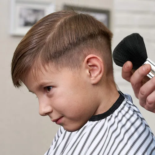 Miniatura 6 de FEBSNOW Capa profesional de corte de pelo con cepillo para el cuello, capa de peluquería de salón, accesorios de corte de cabello (rayas)..