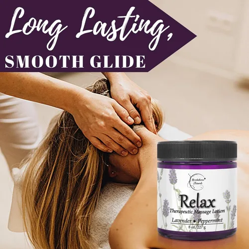 Miniatura 3 de Loción de masaje terapéutico Relax – Todo natural enriquecido con aceites esenciales de lavanda y menta, perfecto para terapia de masaje, crema