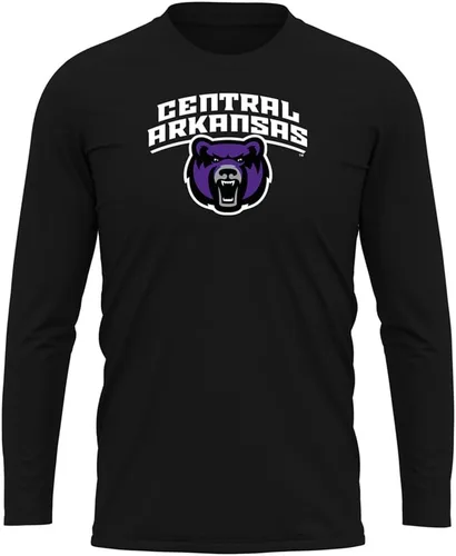 Miniatura 194 de Camisa deportiva de manga larga oficial de la NCAA Collegiate para hombre, colección negra con logotipo primario