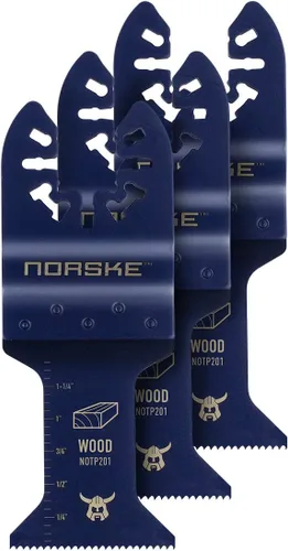 Miniatura 9 de Norske Tools NOTP273 - Cuchillas oscilantes para múltiples herramientas de 1-1/4 pulgadas (3 unidades), ajuste universal para cortar madera y madera