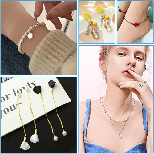 Miniatura 6 de 300 cuentas espaciadoras curvadas de tubo de fideos, cuentas de tubo curvado de 0.98 pulgadas de largo, cuentas de tubo de latón, cuentas sueltas