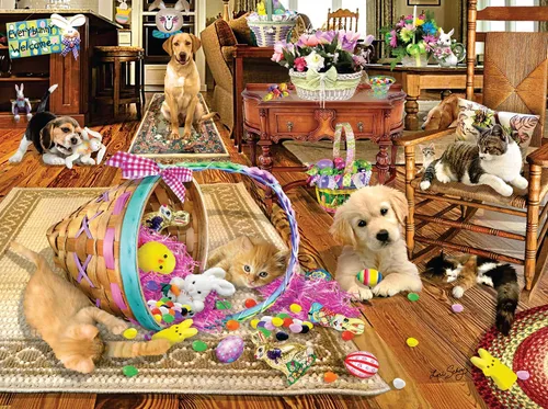 Miniatura 3 de SUNSOUT INC - Easter Mayhem - Rompecabezas de 1000 piezas por artista: Lori Schory - MPN # 35196