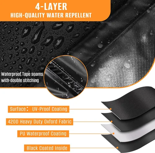 Miniatura 3 de Kovshuiwe Fundas para muebles de patio, juego de 4 piezas para muebles de jardín, terraza, patio, jardín, impermeable, mejorada, 420D, resistente