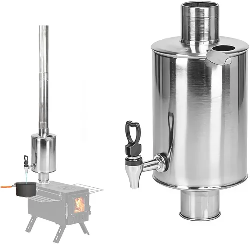 FireHiking Estufa de leña Tanque de agua para estufa de 2.36 pulgadas, tubo de acero inoxidable, para camping, estufa de tienda caliente, calentador