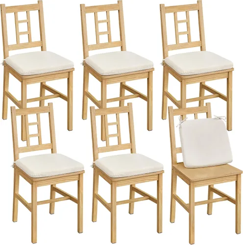Miniatura 11 de VASAGLE Sillas de comedor de madera, juego de 2, sillas de cocina y comedor, cojín extraíble, respaldo curvo, cada una soporta 264 libras, negro