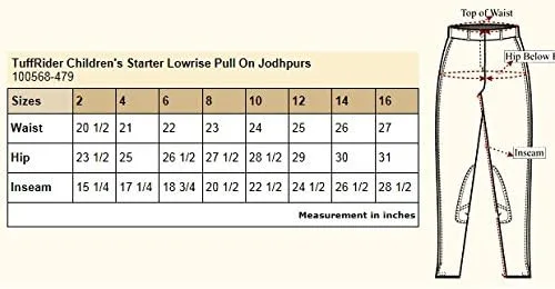 Miniatura 7 de TuffRider - Pantalón de equitación de tiro bajo para niña