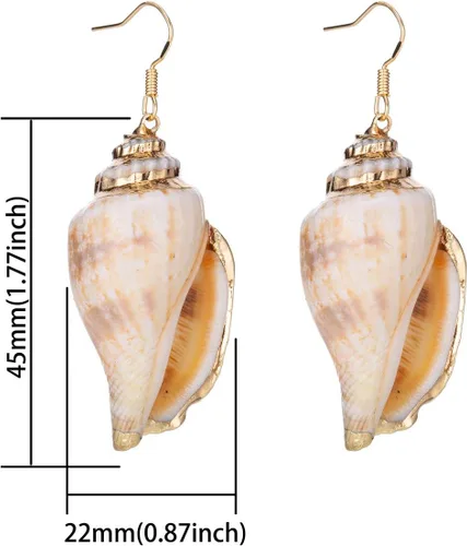 Miniatura 5 de lureme Joyería de playa Casual Seashell Conch Drop Cuelga Pendientes para Mujeres y Niñas (er006199)