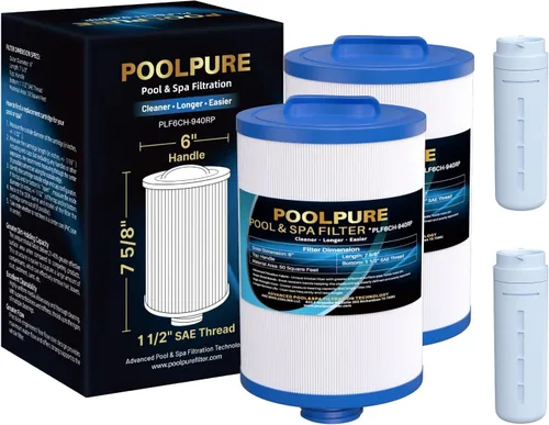 Miniatura 9 de POOLPURE 6CH-940 Filtros antimicrobianos para bañera de hidromasaje, compatibles con filtros de spa PWW50P3, 817-0050, Filbur FC-0359, 25252