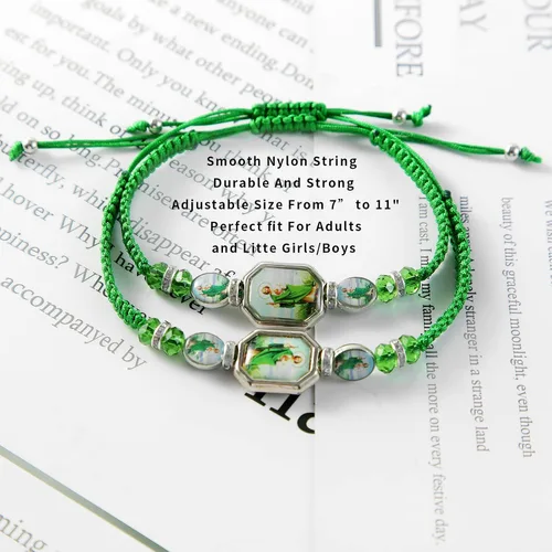 Miniatura 2 de 612 pulseras de la Virgen María San Benito San Juda rosario hechas a mano nudo rojo pulsera de la suerte para hombres o mujeres como regalo y se
