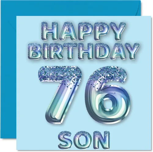 Miniatura 73 de Stuff4 Tarjeta de primer cumpleaños para niños, globo de fiesta con purpurina azul, tarjetas de feliz cumpleaños para niño de 1 año, nieto, hijo, 57