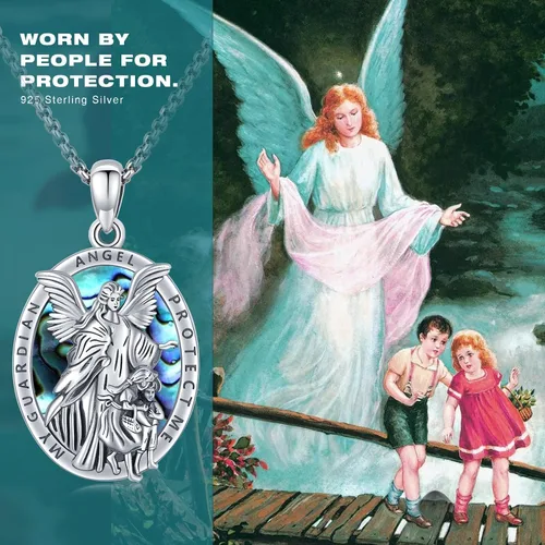 Miniatura 2 de Collar con colgante de San MiguelSan CristóperSan SebastiánGuadalupeÁngel de la GuardaSanta MuerteJudeJoseph para hombres y mujeres, plata de ley