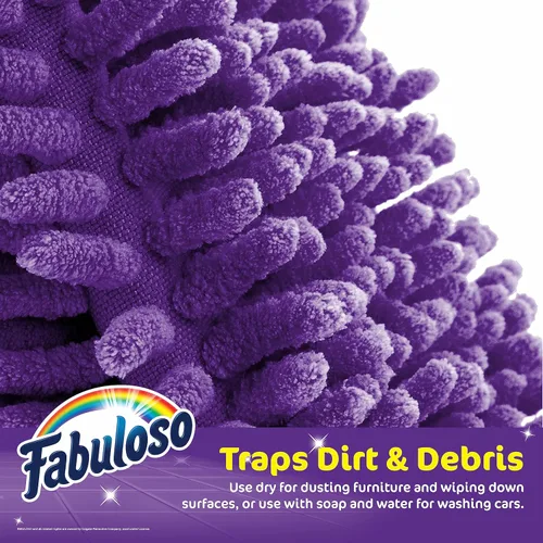Miniatura 3 de Guante de limpieza de microfibra Fabuloso, morado, talla única - Libre de pelusas, sin arañazos para superficies y muebles - Paño de mano sin polvo