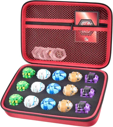 Estuche organizador de juguetes compatible con figuras de Bakugan, BakuCores y Armored Alliance, Geogan Rising Battle figura de acción (rojo +