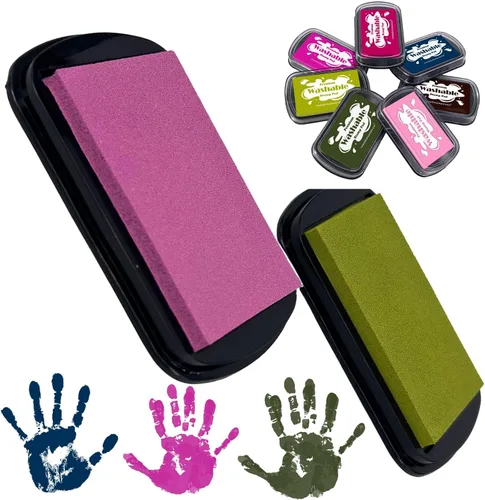 Miniatura 11 de Almohadilla de tinta lavable, las mejores almohadillas de sello para niños, manualidades para niños, kit de huellas de patas, kit de huellas