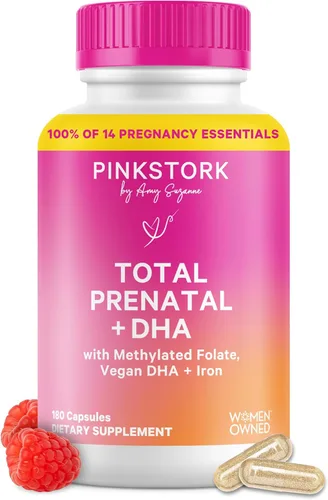 Miniatura 10 de Pink Stork Vitaminas Prenatales Totales con DHA, Folato, Hierro, Colina y Vitamina B12 - Prenatales para Mujeres para Apoyar el Desarrollo Fetal