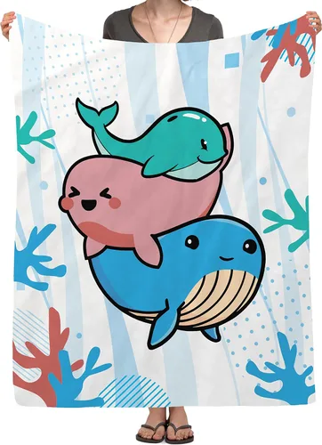 Miniatura 10 de Manta de tiburón para regalo, manta de franela de forro polar de 40 x 50 pulgadas, suave, acogedora y ligera, mantas para sofá, cama, sofá de viaje