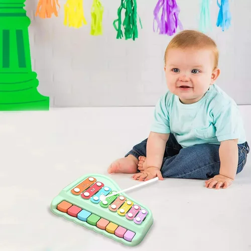 Miniatura 7 de 2 en 1 Piano de Bebé y Xilófono para Niños de 1 a 3 Años, Teclado de 8 Teclas Multicolor, Piano de Xilófono para Bebé, Juguetes Educativos Musicales