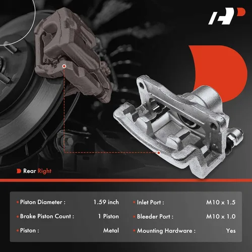 Miniatura 2 de A-Premium Conjunto de pinza de freno de disco con soporte compatible con los modelos GMC, Pontiac, Saturn y Chevy - Captiva Sport 2012-2015, Equinox