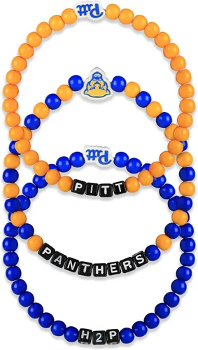 Miniatura 80 de FOCO NCAA unisex-adulto Paquete de 3 Pulseras de la Amistad con Cuentas con Logotipo de Equipo Universitario de la NCAA Oficialmente Licenciadas