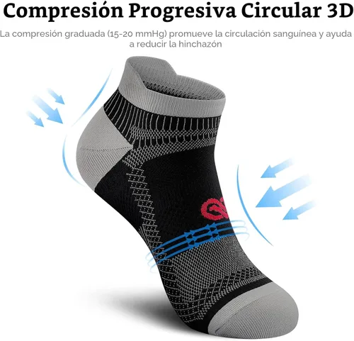 Miniatura 4 de Calcetines de compresión al tobillo PAPLUS para hombres y mujeres 2/4/6 pares, calcetín de compresión de corte bajo para correr con soporte