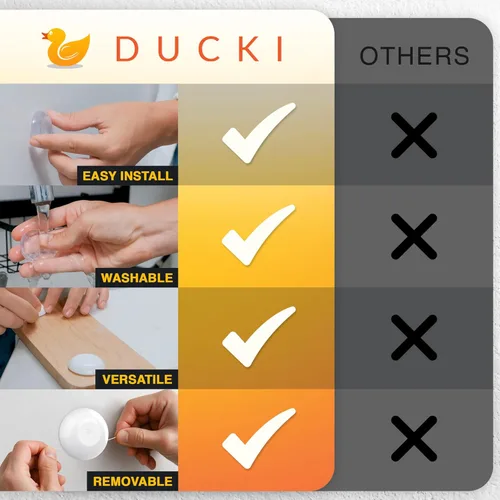 Miniatura 4 de Ducki Topes de puerta para pared de 2 pulgadas (paquete de 6 transparentes), autoadhesivos y discretos, protector de pared para pomo de puerta
