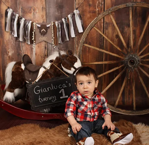 Miniatura 5 de Cartel de primer cumpleaños para silla alta – Rodeo de vaquero para decoración de tela de fiesta, baby shower, guirnalda de fondo para accesorios
