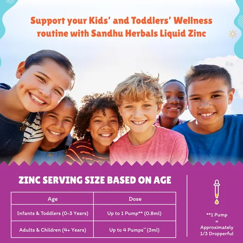 Miniatura 2 de Gotas de zinc líquido para niños, niños pequeños, bebés y adultos Paquete grande sin sabor de 4 onzas líquidas Suplementos de sulfato de zinc