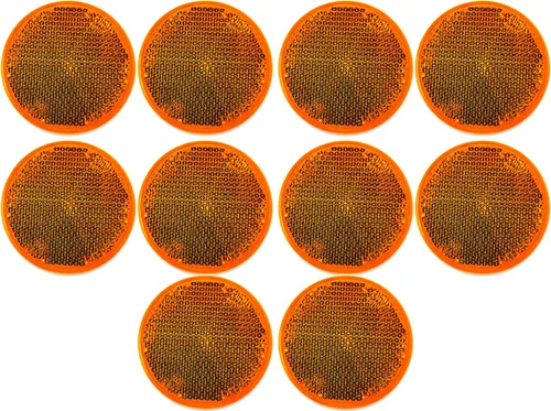 All Star Truck Parts [10 x ámbar 2 pulgadas reflector redondo bicicleta remolque camión barco buzón equipo de construcción SUV RV Camper seguridad