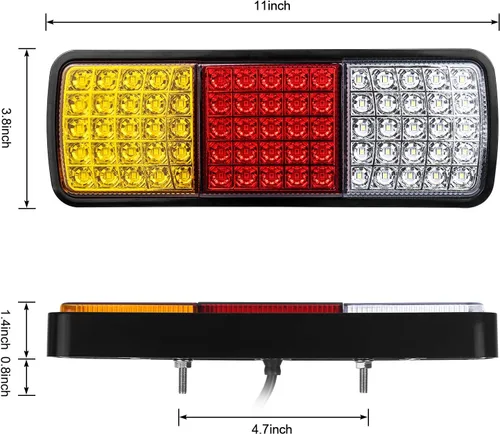 Miniatura 3 de LINKITOM Barra de luz trasera de camión de 75 LED, súper brillante de 12 V, luz trasera de freno de señal de giro para camión, barco, motos