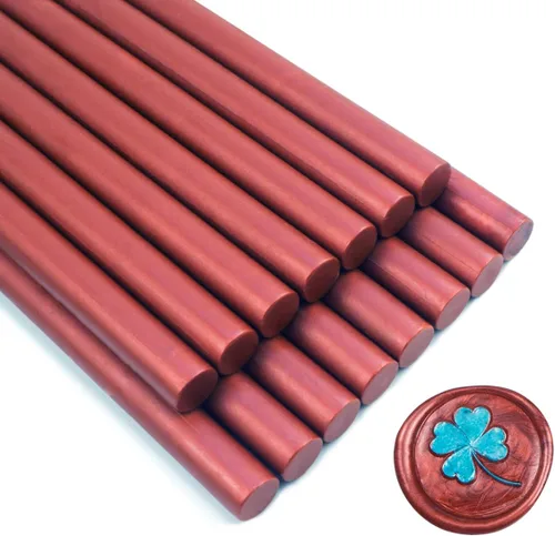 Miniatura 8 de Barra de sellado de cera, 15 piezas de pistola de pegamento para invitaciones de boda, tarjetas, sobres, oro rosa, material de cera flexible