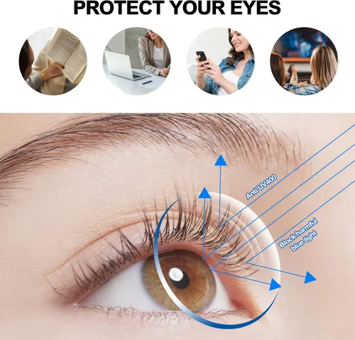 Miniatura 5 de Lentes de lectura de metal elegantes de gran tamaño para mujeres y hombres, marco grande con bloqueo de luz azul, lentes para lectura de computadora