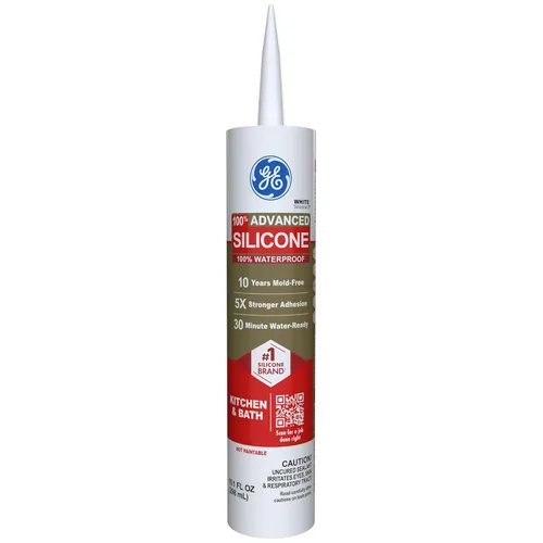 Miniatura 2 de GE Advanced - Sellador de silicona para cocina y baño, blanco, cartucho de 10 fl oz, paquete de 12 - Sellador de silicona 100% impermeable, adhesión