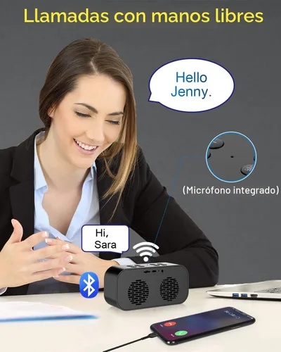 Miniatura 6 de AFK Reloj despertador con altavoz Bluetooth para dormitorio/oficina, pequeño reloj digital para adultos con sueño pesado, adolescentes, niños