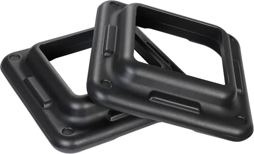 Miniatura 6 de Banco de plataforma de entrenamiento aeróbico ajustable de 16 pulgadas con 4 elevadores de 4-6-8-10-12 pies de altura para gimnasio en casa, Gris