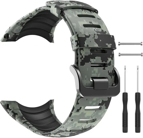 Miniatura 7 de Suunto Core Strap, Rubber Replacement Watch Band for Suunto Core SS014993000. Negro