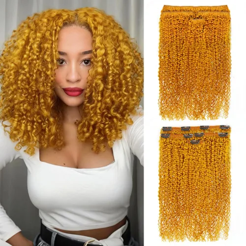 Miniatura 12 de 4 piezas de extensiones de cabello rizado afro con clip, 12 pulgadas 60g negro natural, encaje invisible sin costuras y espesor, 4B 4C clip