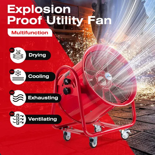 Miniatura 2 de iLiving - ILG8EF20EX - Soplador de alta velocidad a prueba de explosiones, extractor de humos, extractor portátil y ventilador ventilador