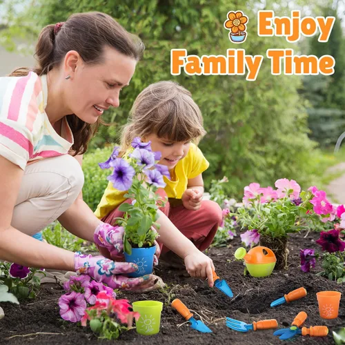 Miniatura 2 de PLAY Juego de Jardinería para Niños, Juego de Herramientas de Jardín para Niños, Kit de Herramientas de Jardinería con Pala, Tenedor, Espatula
