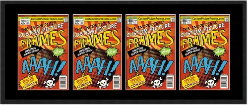 Miniatura 38 de Marco de cómic negro con alfombrilla negra para cómics de la Edad Dorada