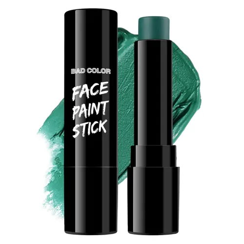 BADCOLOR Barra de pintura verde para rostro y cuerpo, para el día de San Patricio, color negro y verde oscuro, kit de pintura facial para camuflaje