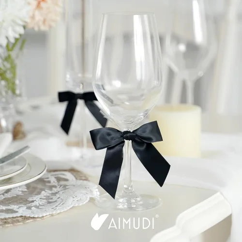 Miniatura 5 de AIMUDI Lazos negros para envolver regalos, lazos pequeños de satén de 3.5 pulgadas, lazos de cinta negra para manualidades, bolsas de golosinas