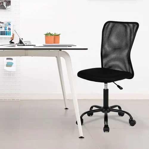 Miniatura 2 de Silla de oficina ergonómica – Silla de computadora con respaldo medio con altura ajustable, moderna giratoria sin brazos, soporte de espalda