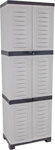 Miniatura 14 de Sunnydaze - Armario de almacenamiento con cerradura, armario de almacenamiento para interiores o garaje con 4 estantes ajustables, 72 pulgadas