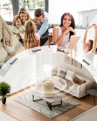 Miniatura 6 de Humidificador pequeño portátil, humidificadores pequeños de 50.7 fl oz para dormitorio de bebé, humidificadores portátiles de escritorio personal